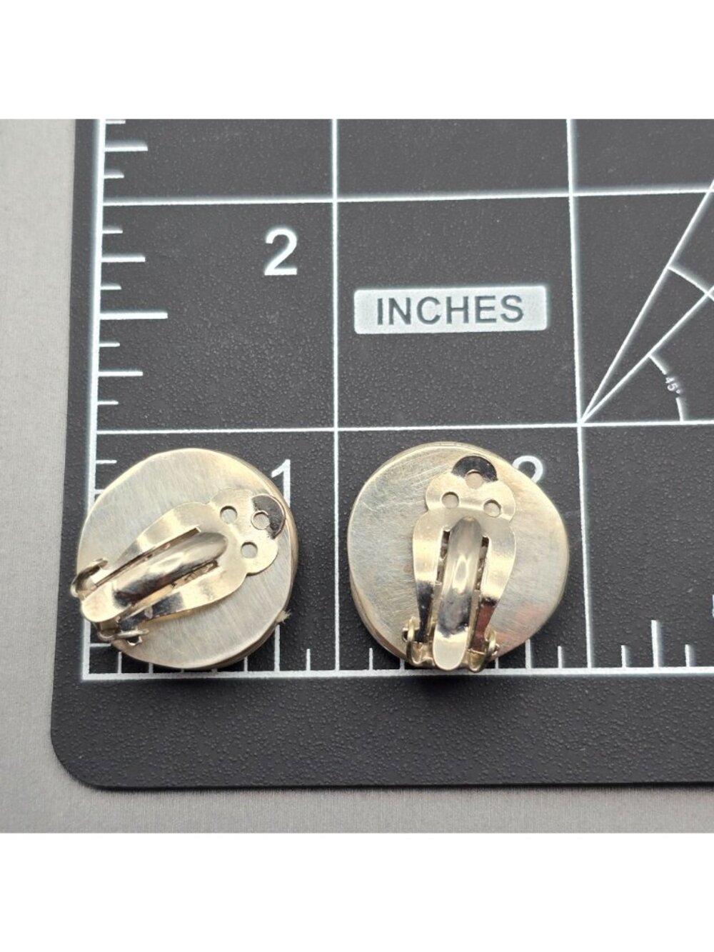 Taxco Sterling Silver Dome Clip On Earrings Mexico TA-105 Twisted Border 17.65g - Picture 6 of 9